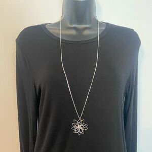 Maurices Silver Floral Necklace